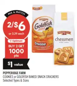 Shoppers Drug Mart PEPPERIDGE FARM COOKIES or GOLDFISH BAKED SNACK CRACKERS offer