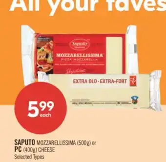 Shoppers Drug Mart SAPUTO MOZZARELLISSIMA (500g) or PC (400g) CHEESE offer