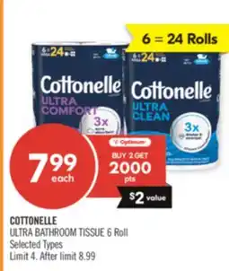 Shoppers Drug Mart COTTONELLE ULTRA BATHROOM TISSUE 6 Roll offer