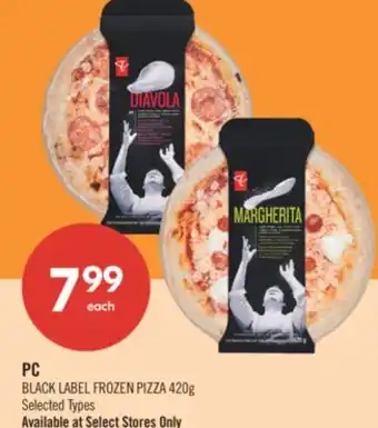 Shoppers Drug Mart PC BLACK LABEL FROZEN PIZZA offer