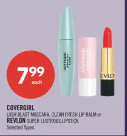 Shoppers Drug Mart COVERGIRL LASH BLAST MASCARA, CLEAN FRESH LIP BALM or REVLON SUPER LUSTROUS LIPSTICK offer