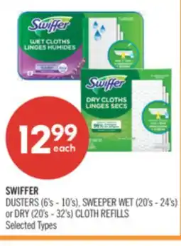 Shoppers Drug Mart SWIFFER DUSTERS (6's - 10's), SWEEPER WET (20's - 24's) or DRY (20's - 32's) CLOTH REFILLS offer