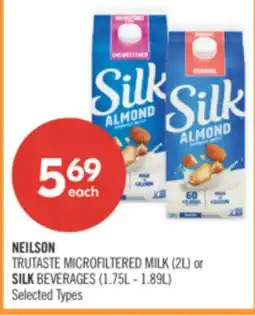 Shoppers Drug Mart NEILSON TRUTASTE MICROFILTERED MILK (2L) or SILK BEVERAGES (1.75L - 1.89L) offer