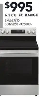 RONA LG 6.3 CU. FT. RANGE offer