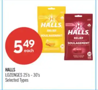 Shoppers Drug Mart HALLS LOZENGES offer