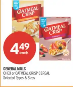 Shoppers Drug Mart GENERAL MILLS CHEX or OATMEAL CRISP CEREAL offer