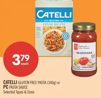 Shoppers Drug Mart CATELLI GLUTEN FREE PASTA (340g) or PC PASTA SAUCE offer