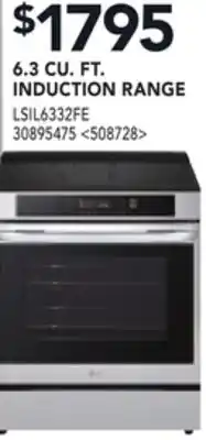 RONA LG 6.3 CU. FT. INDUCTION RANGE offer