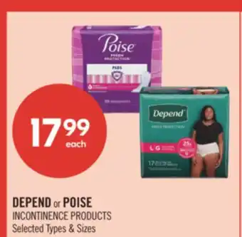 Shoppers Drug Mart DEPEND or POISE INCONTINENCE PRODUCTS offer