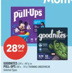 Shoppers Drug Mart GOODNITES (34's - 44's) or PULL-UPS (46's - 74's) TRAINING UNDERWEAR offer