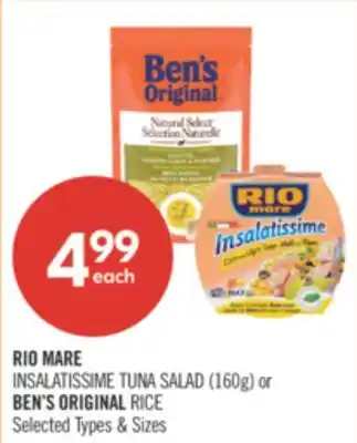 Shoppers Drug Mart RIO MARE INSALATISSIME TUNA SALAD (160g) or BEN'S ORIGINAL RICE offer