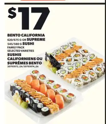 Independent City Market BENTO CALIFORNIA, 620/675 G OR SUPREME, 545/580 G SUSHI offer