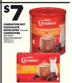 Independent City Market CARNATION HOT CHOCOLATE ENVELOPES, 7-10'S CANNISTERS, 400-450 G offer