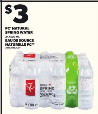 Independent City Market PC NATURAL SPRING WATER, 24X500 ML offer