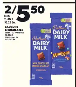 Independent City Market CADBURY CHOCOLATES, 80-100 G offer