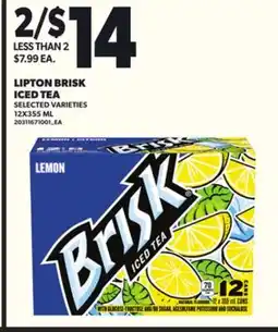 Independent City Market LIPTON BRISK ICED TEA, 12X355 ML offer