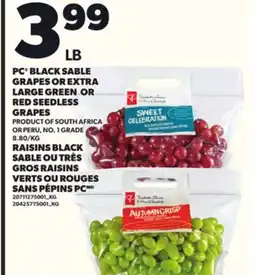 Independent City Market PC BLACK SABLE GRAPES OR EXTRA LARGE GREEN OR RED SEEDLESS GRAPES offer