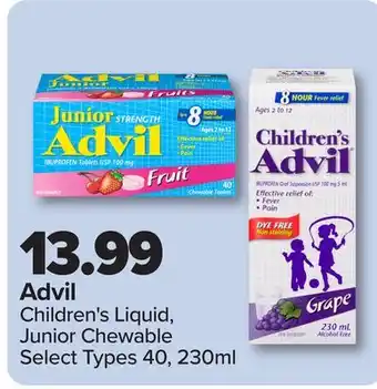 PharmaChoice Advil Children's Liquid, Junior Chewable offer