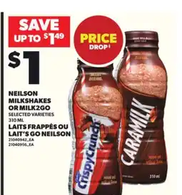 Independent City Market NEILSON MILKSHAKES OR MILK2GO, 310 ML offer