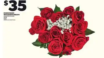 Independent City Market DOZEN ROSES WITH BABIES BREATH, 50 CM offer