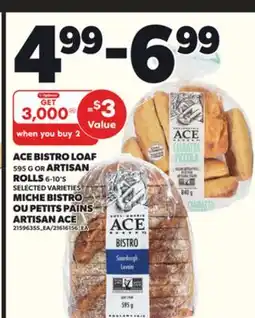 Independent City Market ACE BISTRO LOAF, 59 G OR ARTISAN ROLLS, 6-10'S offer