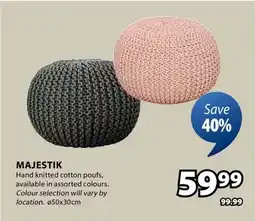 JYSK Majestik Hand Knitted Cotton Poufs offer