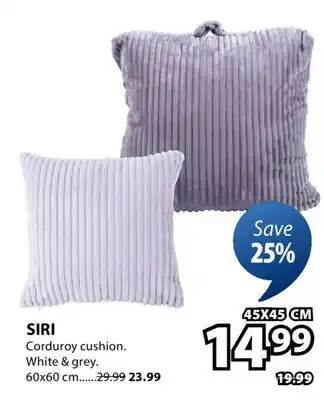 JYSK SIRI Corduroy cushion offer