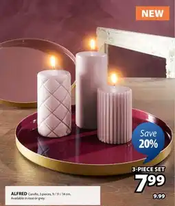 JYSK ALFRED Candle, 3 pieces, 9/11/14 cm offer