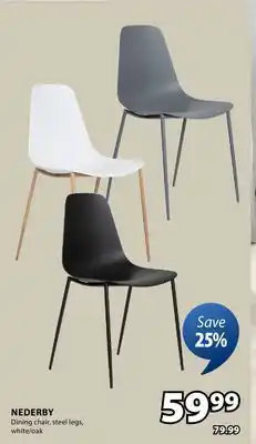 JYSK NEDERBY Dining chair, steel legs offer