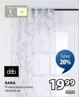 JYSK RANA Printed sheer curtain offer