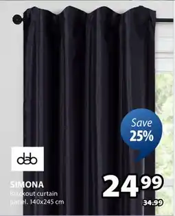 JYSK Simona Blackout Curtain Panel offer