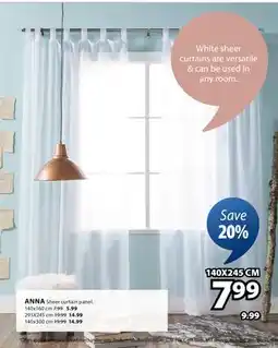 JYSK ANNA Sheer curtain panel offer