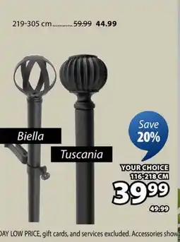 JYSK Tuscania, Biella Single Curtain Rod Kit offer