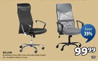 JYSK BILLUM Breathable mesh office chair offer