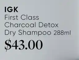 Chatters Salon IGK First Class Charcoal Detox Dry Shampoo offer