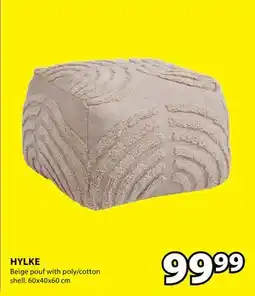 JYSK HYLKE Beige pouf with poly/cotton shell offer