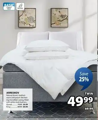 JYSK Arreskov Natural duvet, medium warm offer