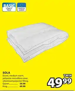 JYSK SOLA Duvet, medium warm offer