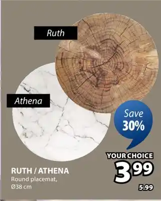 JYSK RUTH / ATHENA Round placemat offer