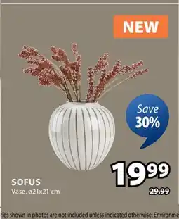 JYSK SOFUS Vase, ø21x21 offer