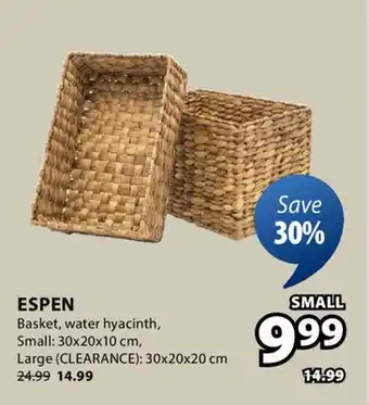 JYSK ESPEN Basket, water hyacinth offer