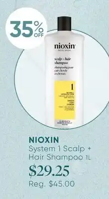 Chatters Salon NIOXIN System 1 Scalp + Hair Shampoo offer