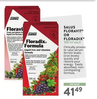 Ki Nature & Santé SALUS FLORAVIT OR FLORADIX offer