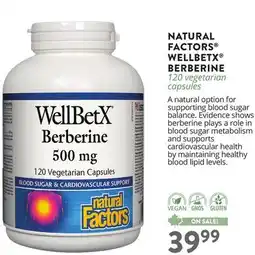 Ki Nature & Santé NATURAL FACTORS WELLBETX BERBERINE offer