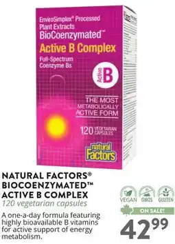 Ki Nature & Santé NATURAL FACTORS BIOCOENZYMATED ACTIVE B COMPLEX offer