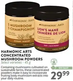 Ki Nature & Santé HARMONIC ARTS CONCENTRATED MUSHROOM POWDERS offer