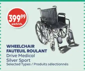 Wellwise by Shoppers WHEELCHAIR FAUTEUIL ROULANT Drive Medical offer