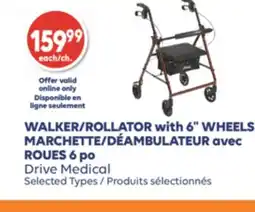 Wellwise by Shoppers DÉAMBULATEUR avec ROUES 6 po Drive Medical offer