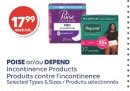 Wellwise by Shoppers POISE OU DEPEND Produits contre l'incontinence offer