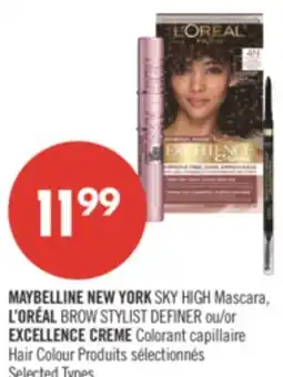 Pharmaprix MAYBELLINE NEW YORK SKY HIGH Mascara, L'ORÉAL BROW STYLIST DEFINER or EXCELLENCE CREME Hair Colour offer